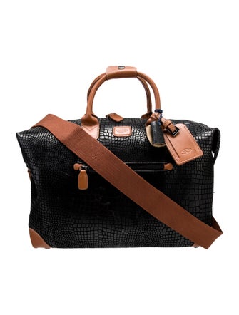 Bric's Embossed Leather Weekender Bag