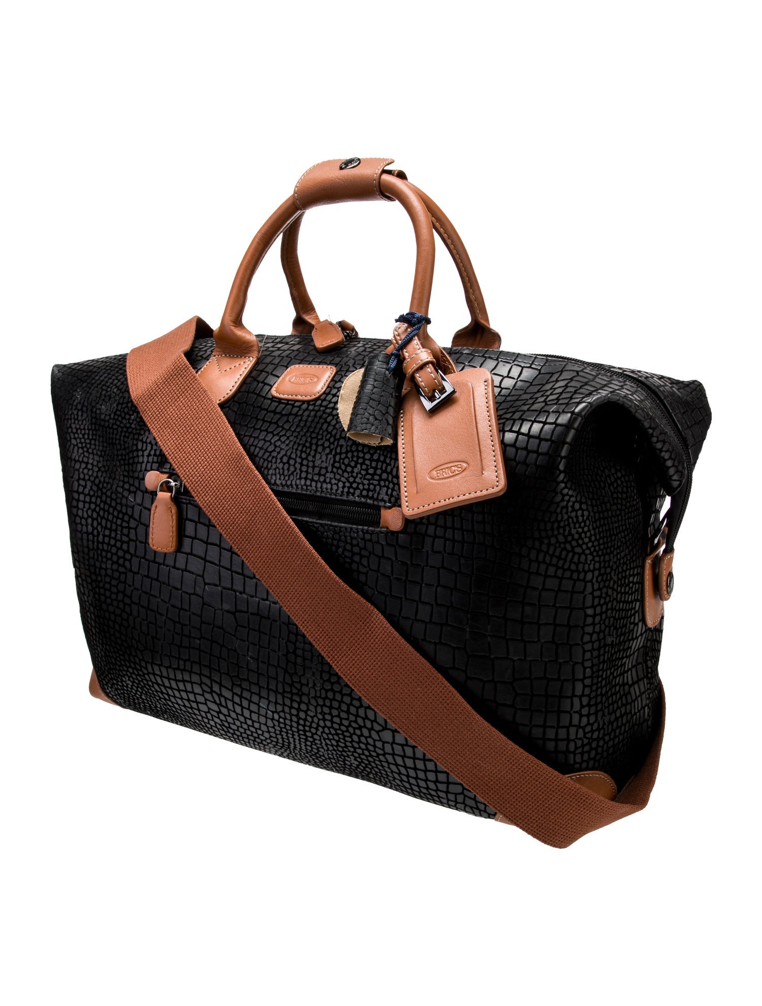 Bric's Embossed Leather Weekender Bag