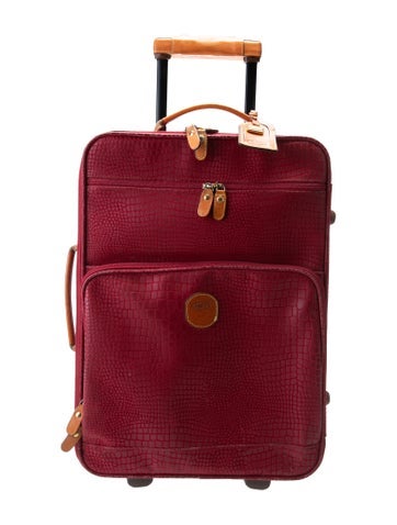 Bric's Suitcases Embossed Leather Rolling Suitcase.