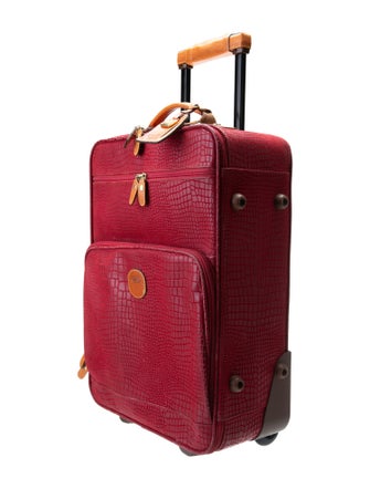 Bric's Embossed Leather Rolling Suitcase.