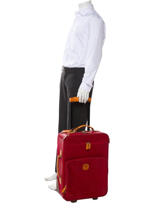 Bric's Embossed Leather Rolling Suitcase.