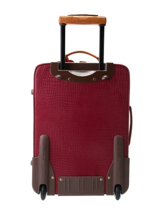 Bric's Embossed Leather Rolling Suitcase.