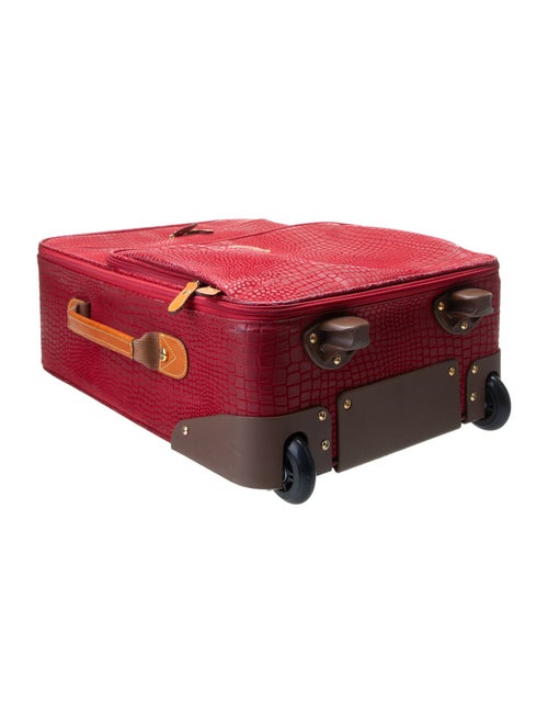 Bric's Embossed Leather Rolling Suitcase.