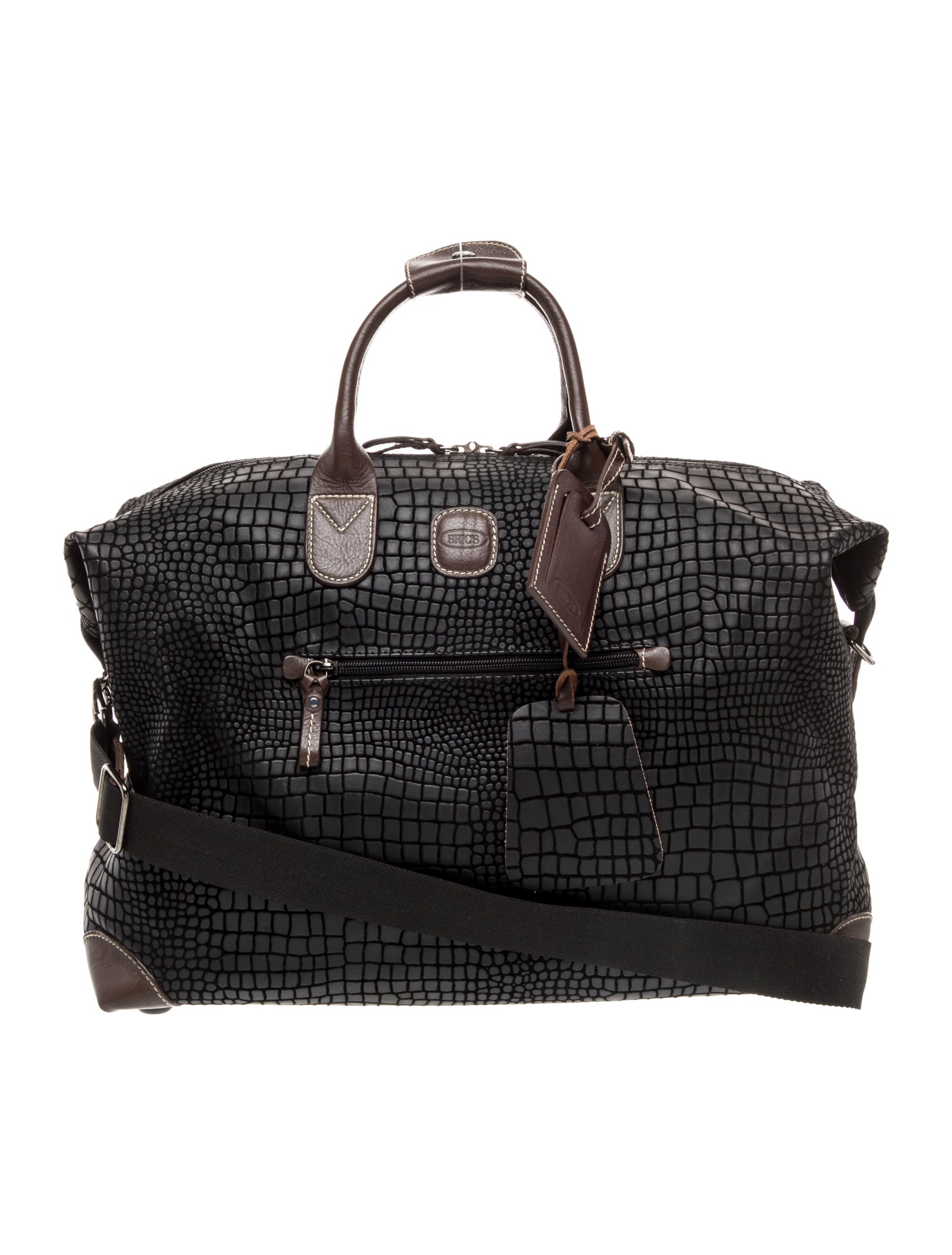 Bric's Embossed Leather Weekender Bag