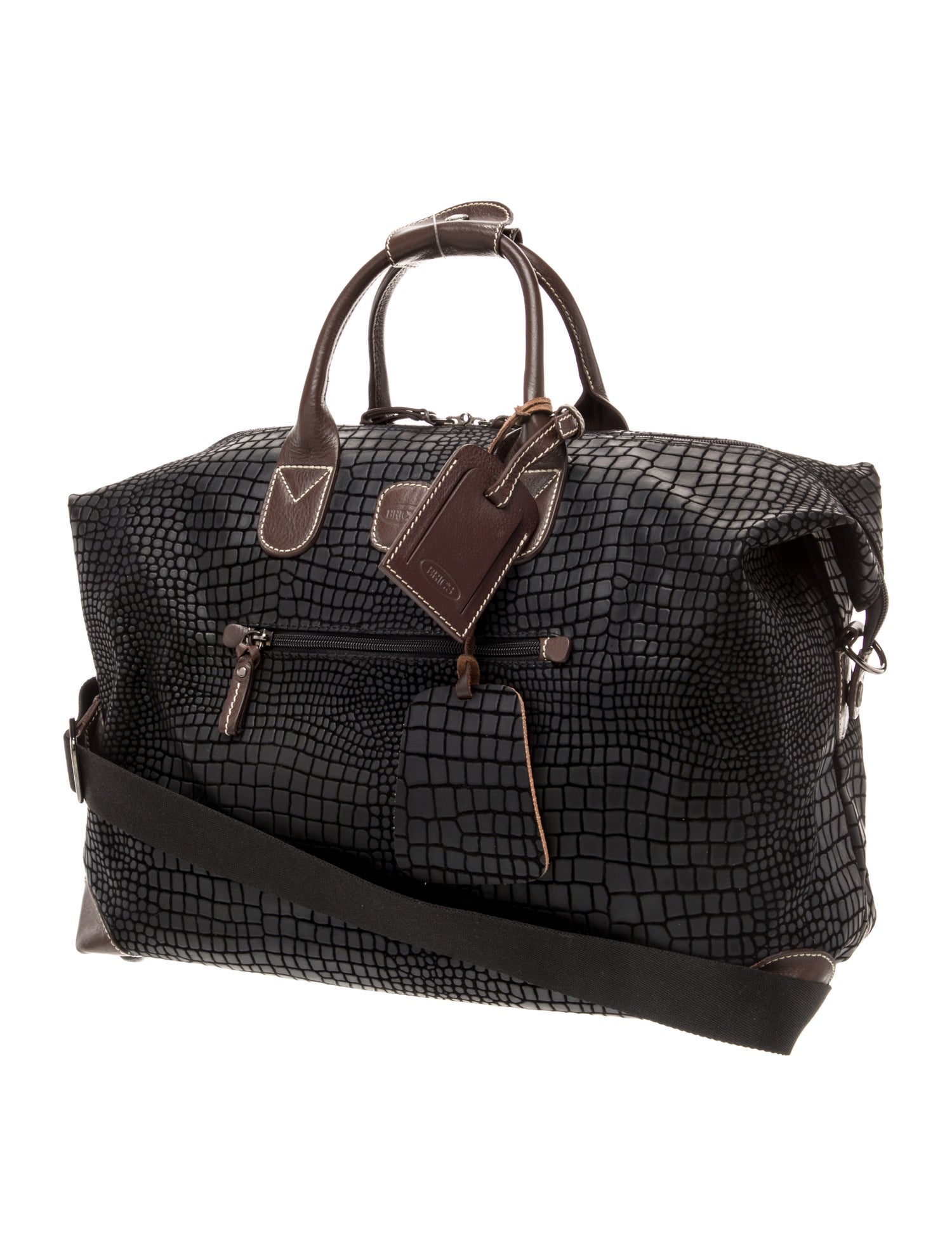 Bric's Embossed Leather Weekender Bag