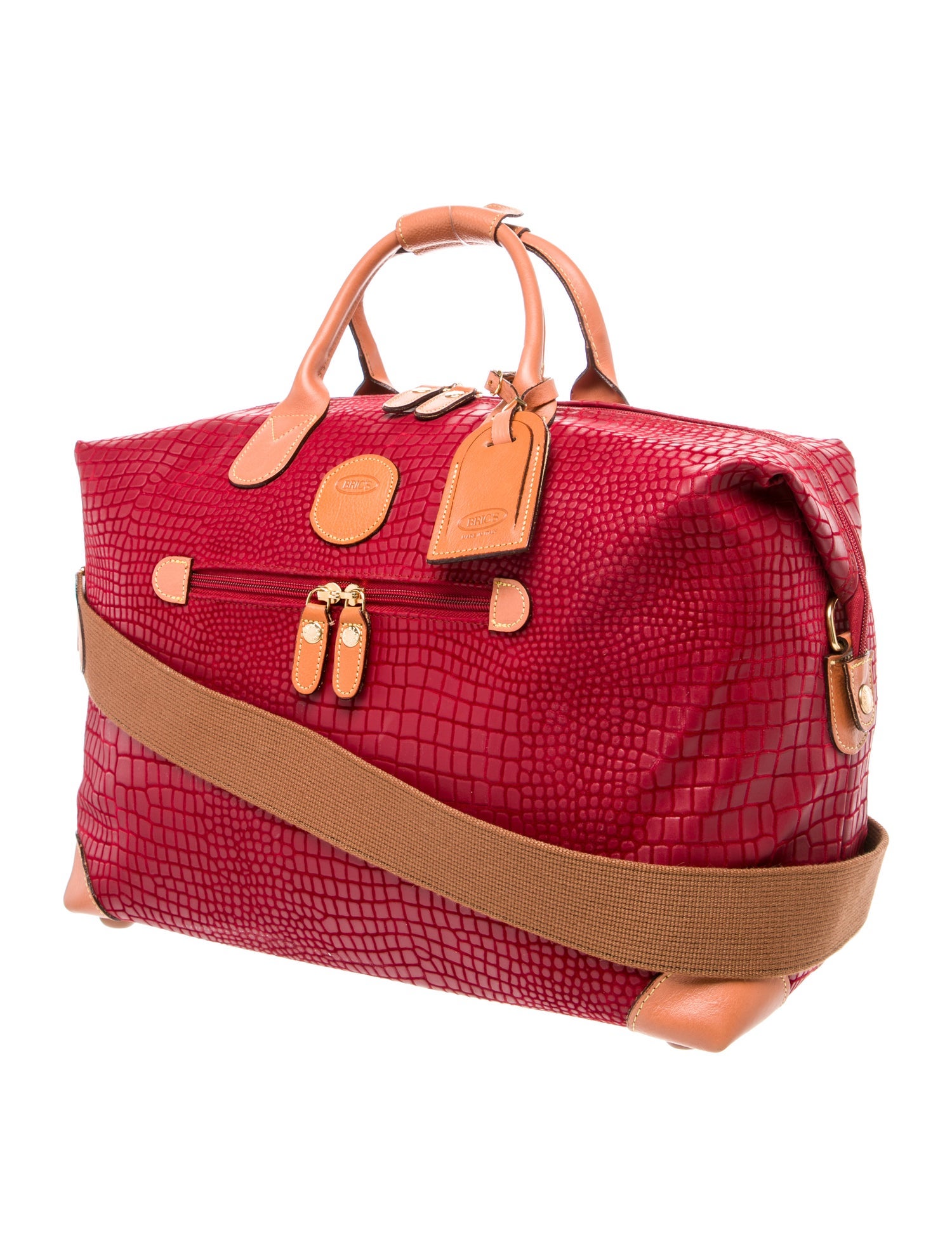 Bric's Embossed Leather Weekender Bag