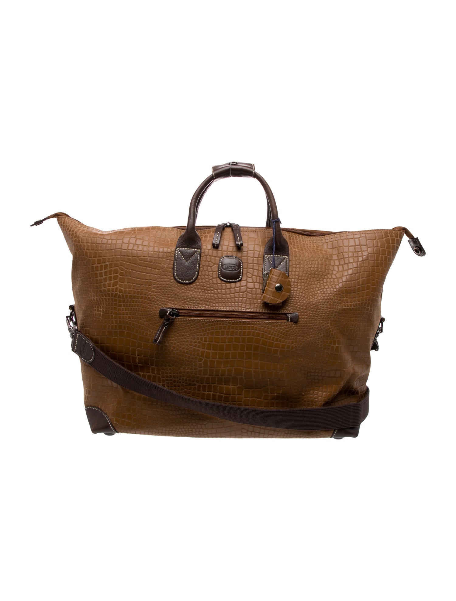 Bric's Embossed Leather Weekender Bag