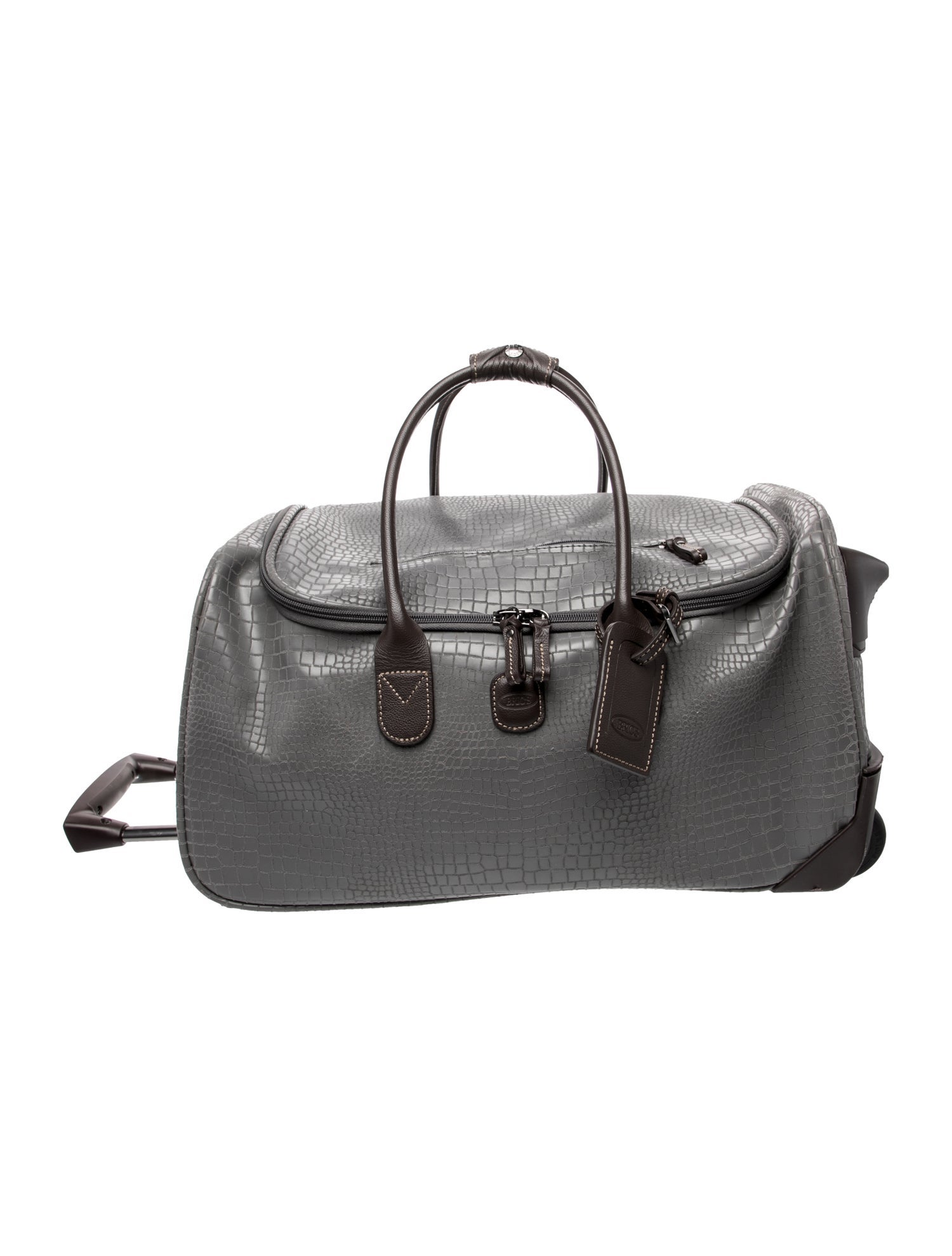 Bric's Embossed Leather Weekender Bag