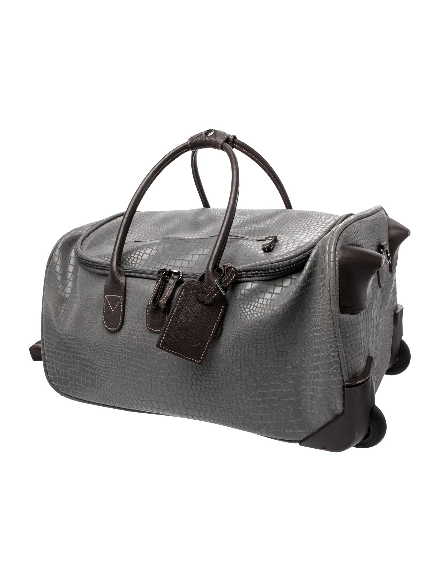 Bric's Embossed Leather Weekender Bag