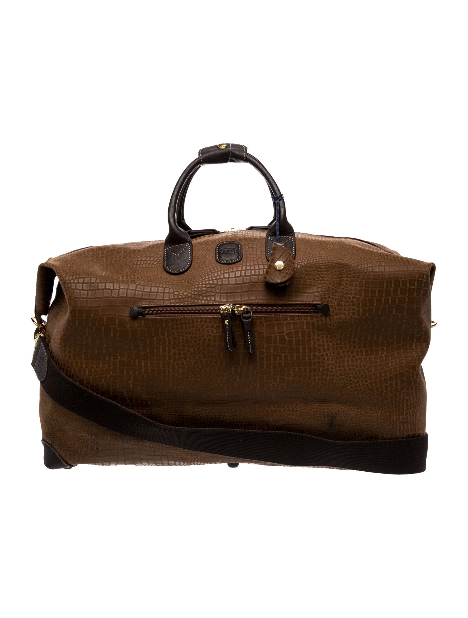 Bric's Embossed Leather Weekender Bag