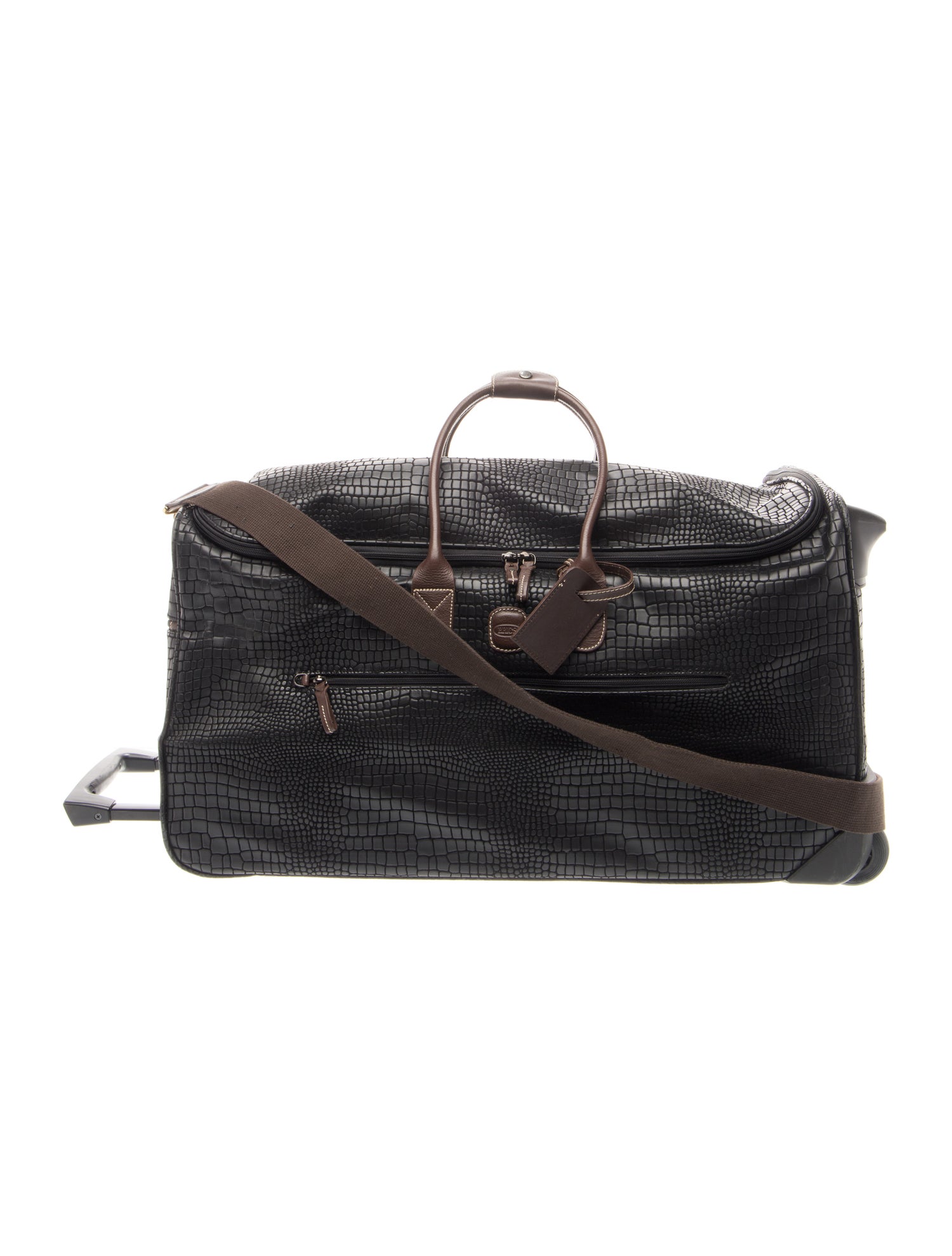 Bric's Embossed Leather Rolling Duffle