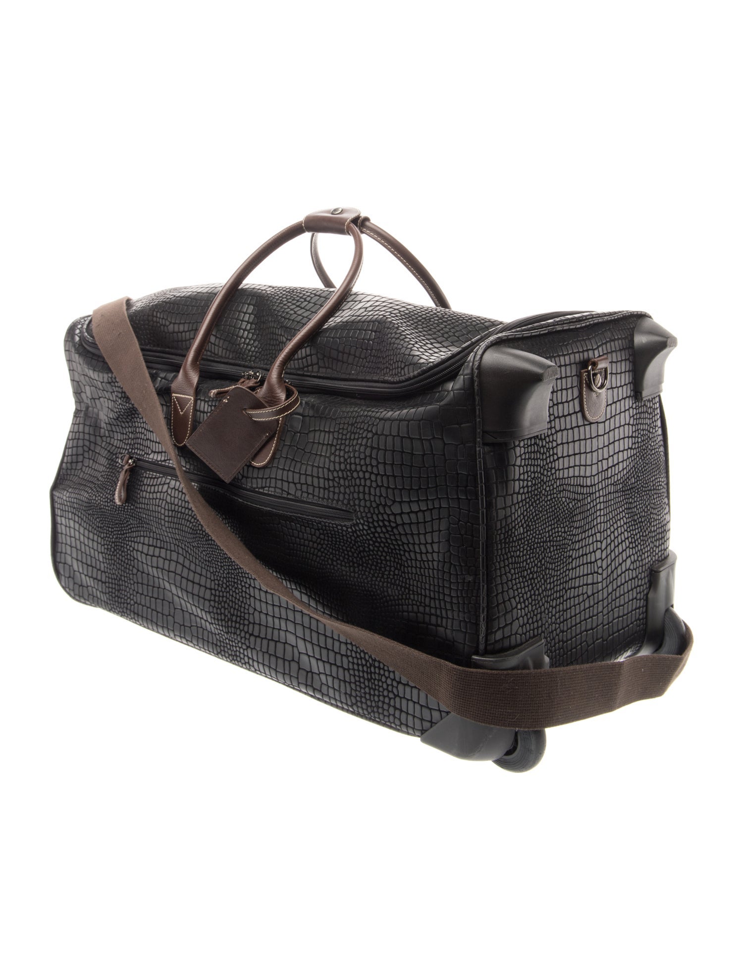 Bric's Embossed Leather Rolling Duffle