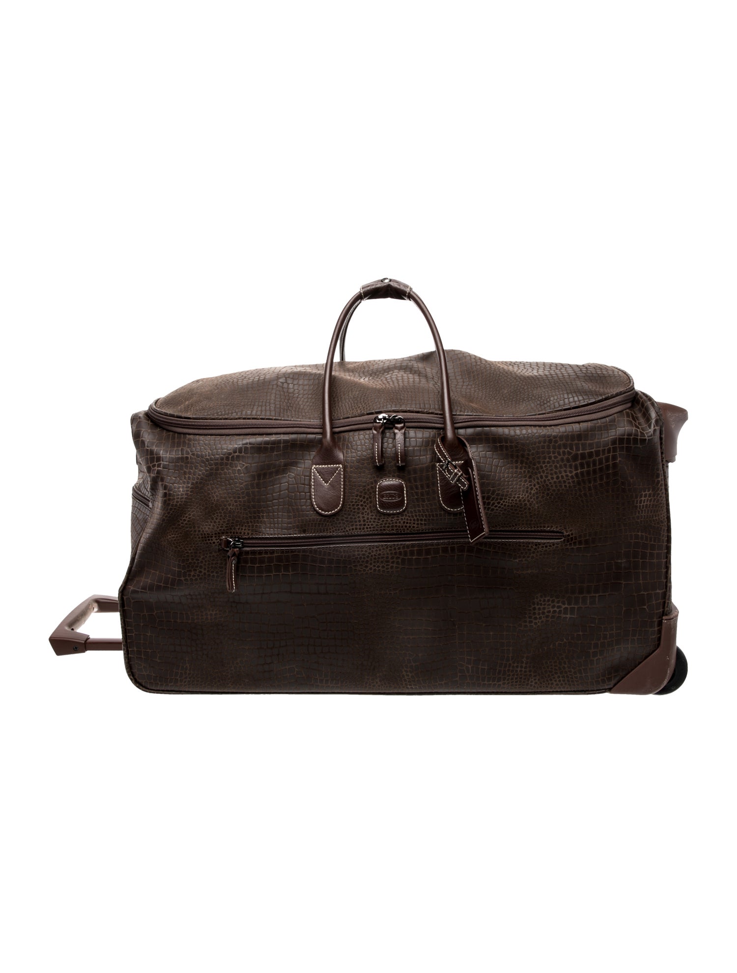 Bric's Embossed Leather Weekender Bag