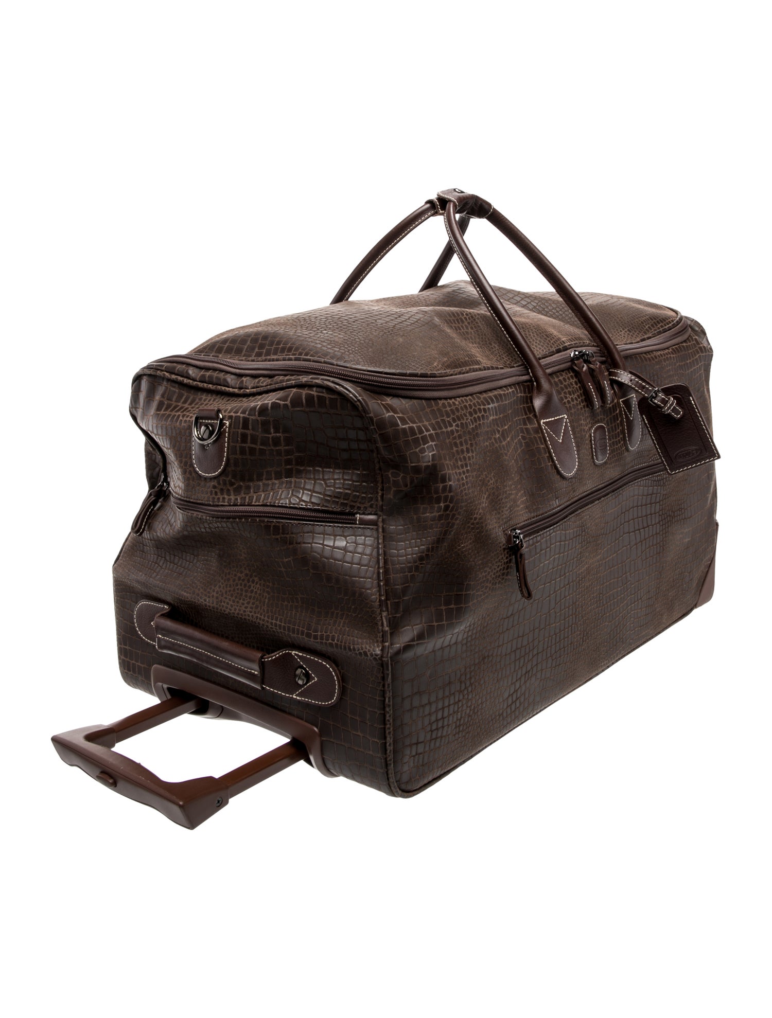 Bric's Embossed Leather Weekender Bag