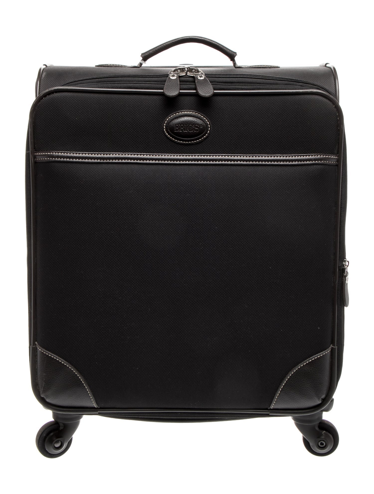Bric's Leather Trim Canvas Suitcase