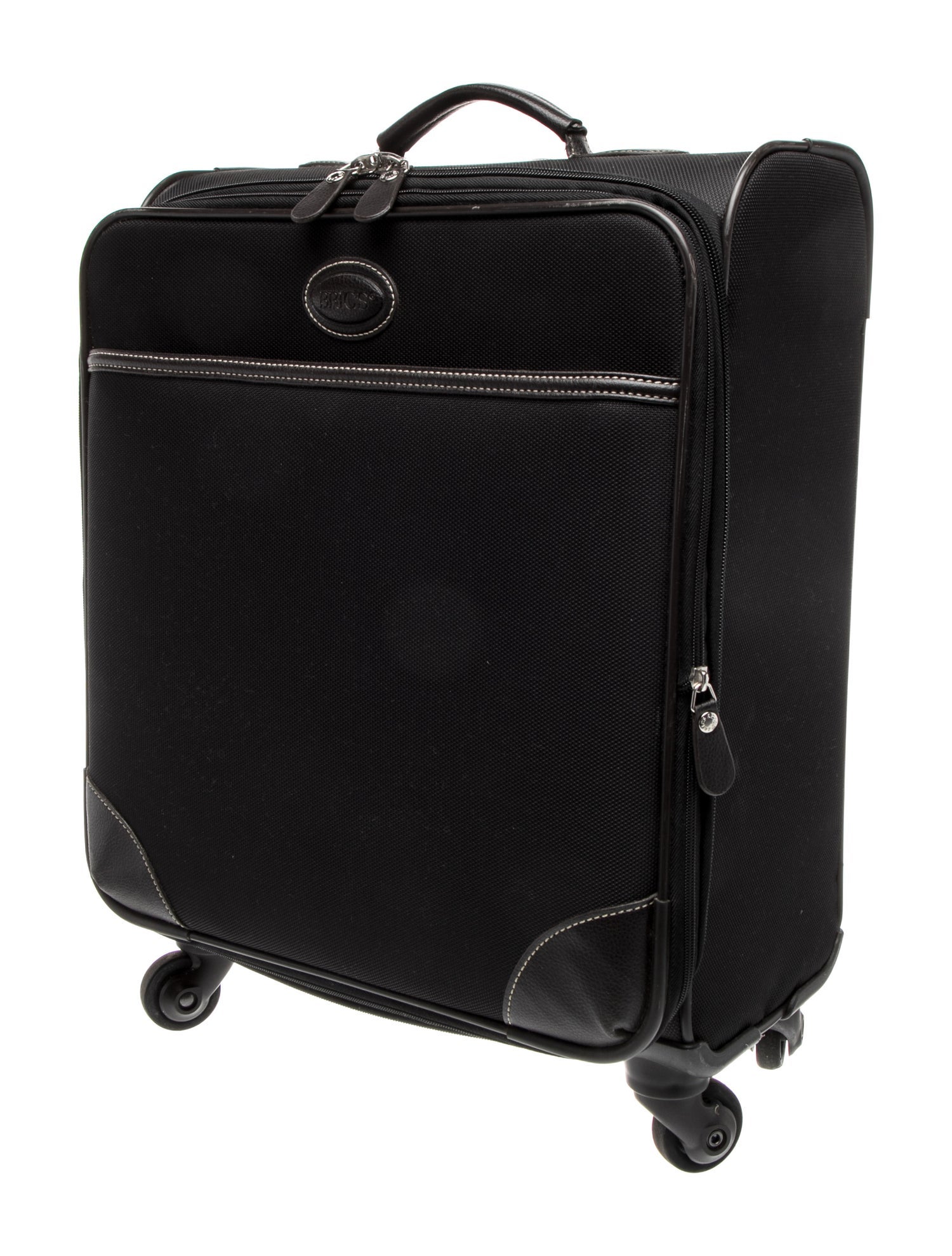 Bric's Leather Trim Canvas Suitcase