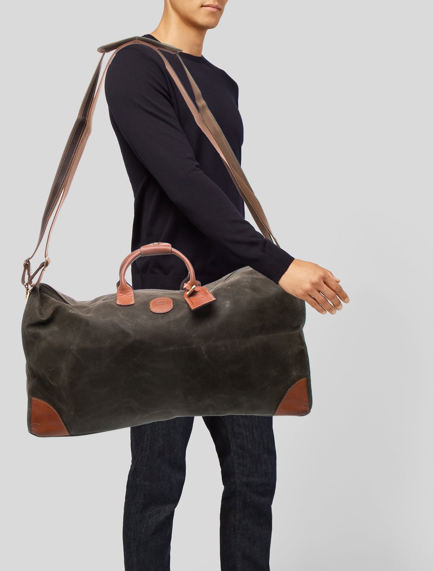 Bric's Men's grey duffel bag