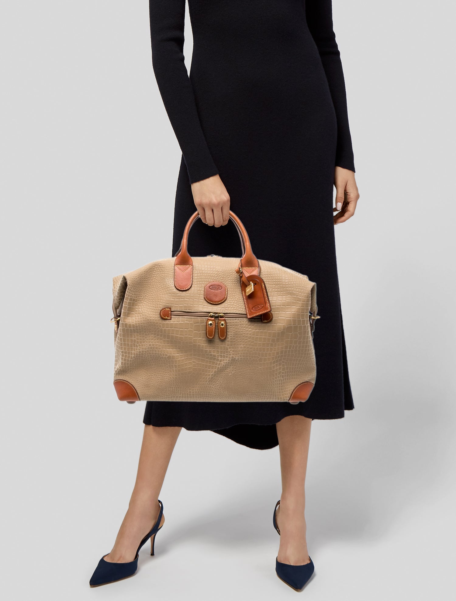 Bric's Embossed Leather Weekender Bag
