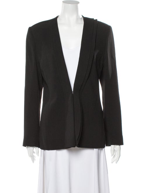Brandon Maxwell Collarless Structured Blazer Black
