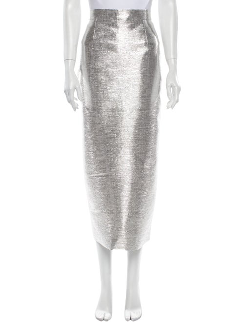 Brandon Maxwell Midi Length Skirt Metallic