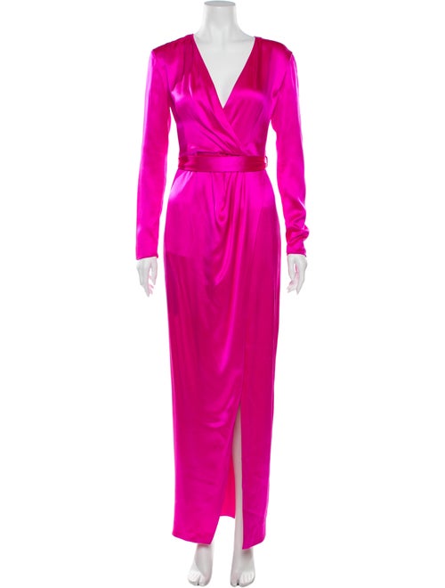 Brandon Maxwell Silk Long Dress Pink
