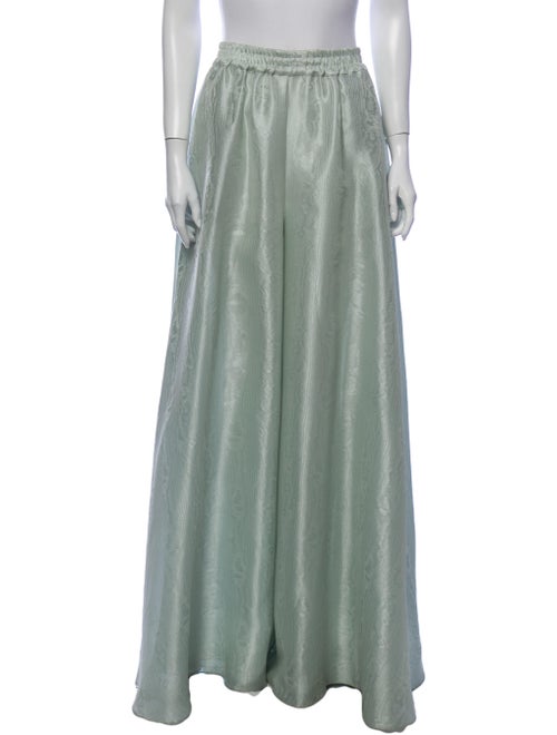 Brandon Maxwell Striped Wide Leg Pants Green