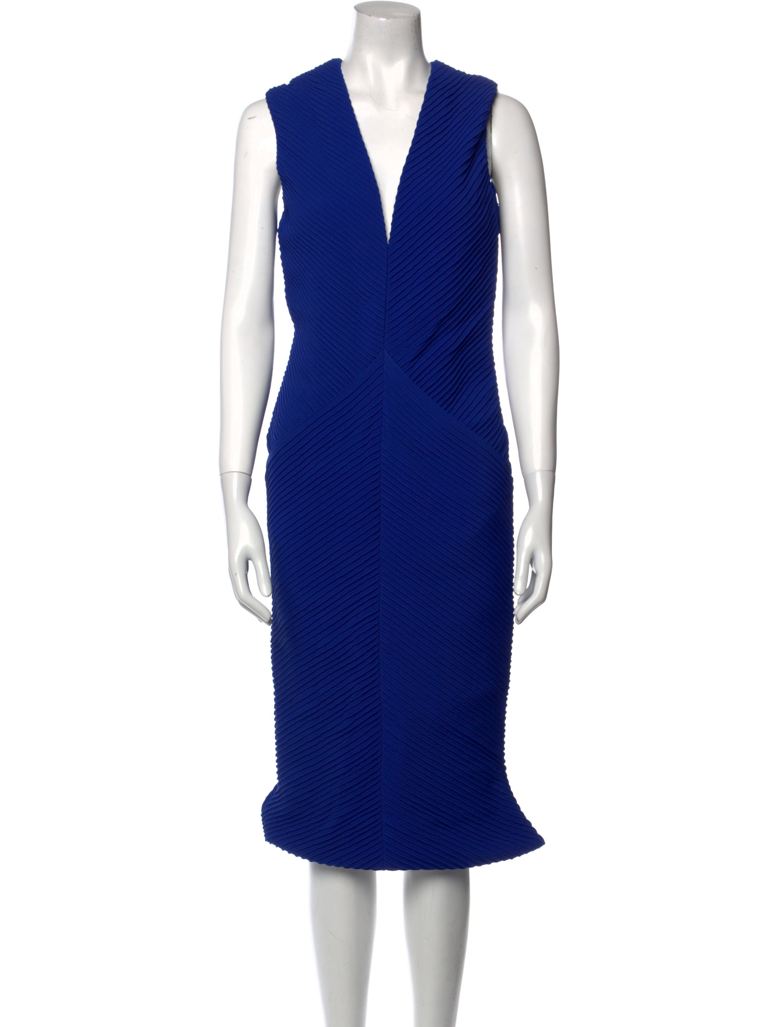 Brandon Maxwell V-Neck Midi Length Dress