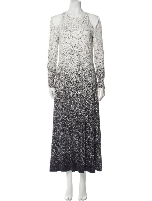 Brandon Maxwell Floral Print Long Dress