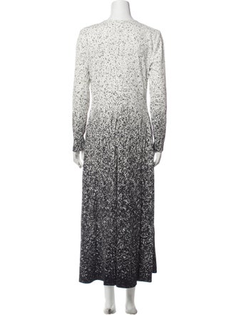 Brandon Maxwell Floral Print Long Dress