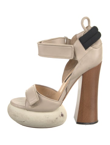 Brandon Maxwell Sandals Leather Colorblock Pattern 8