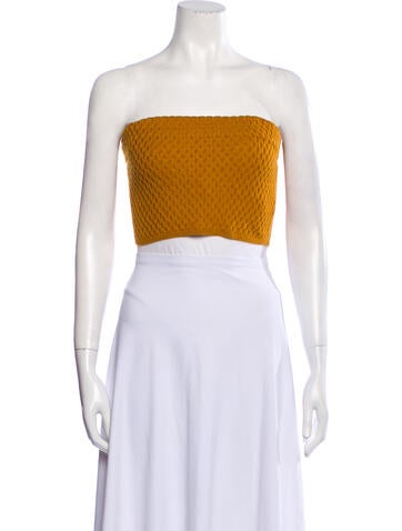 Brandon Maxwell Tops Silk Strapless Crop Top S