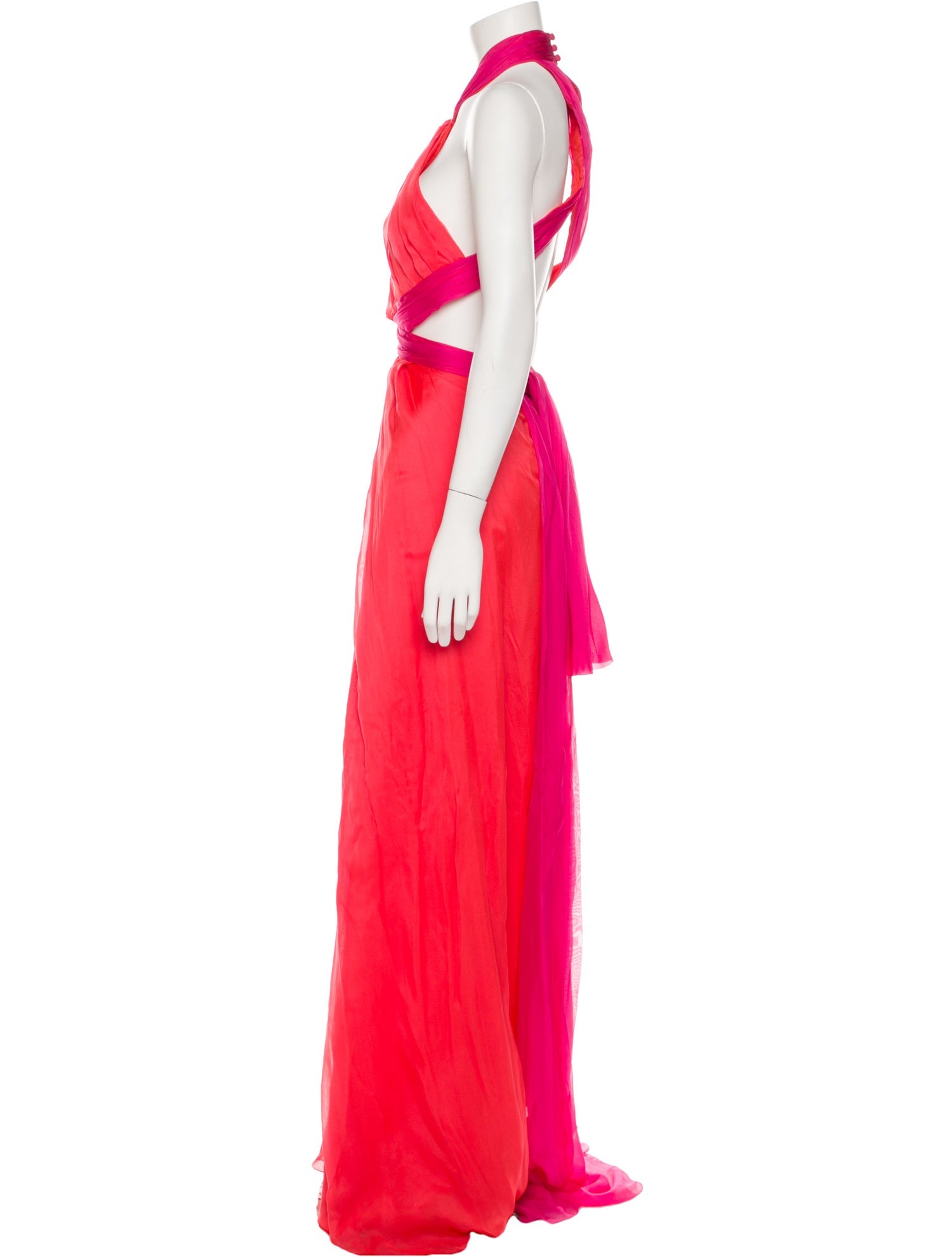 Brandon Maxwell Silk Long Dress