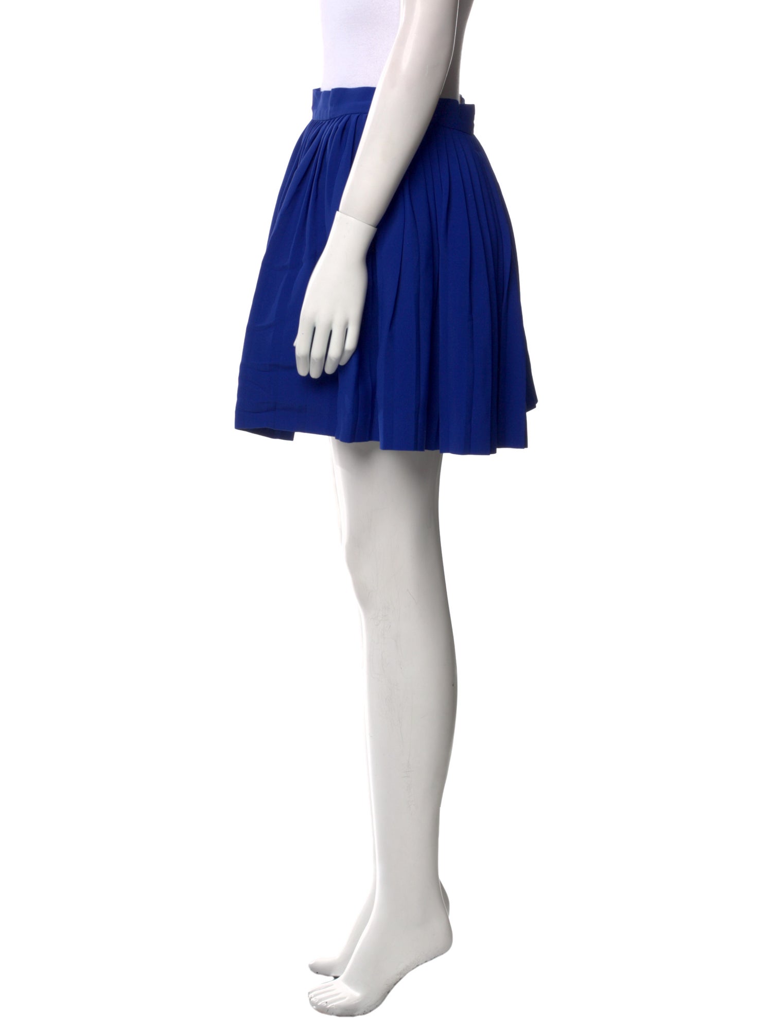 Brandon Maxwell Pleated Accents Mini Skirt