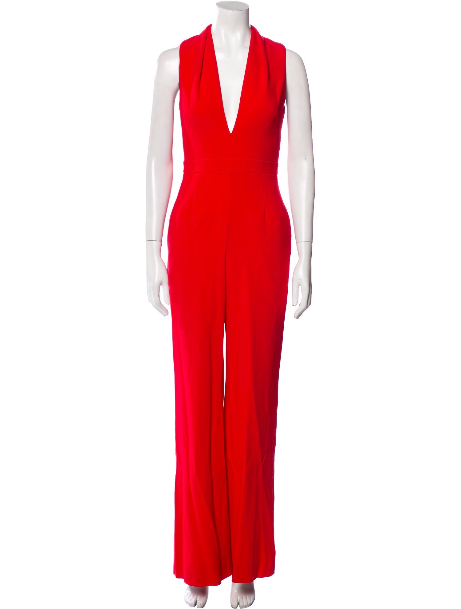 Brandon Maxwell Plunge Neckline Jumpsuit