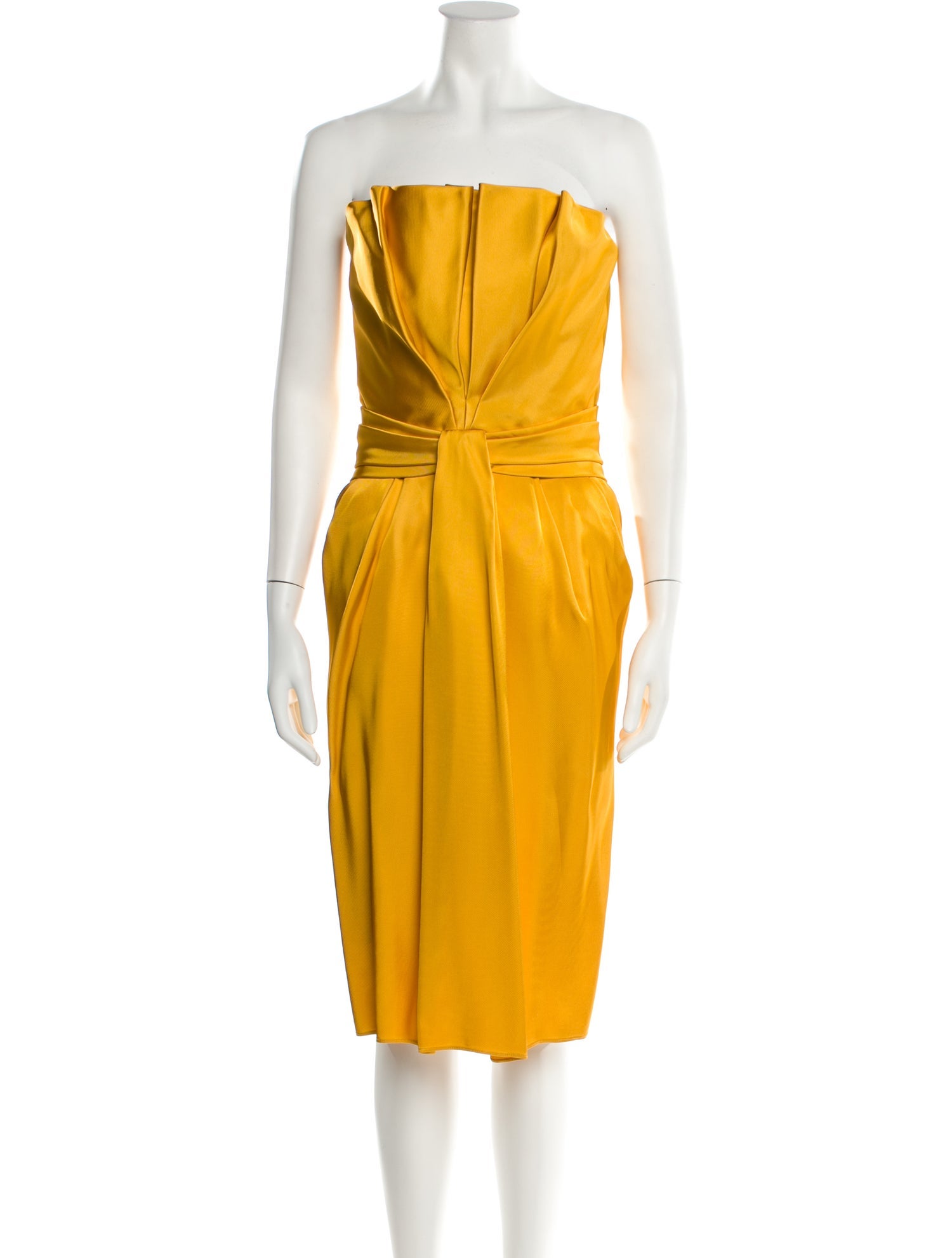 Brandon Maxwell Strapless Midi Length Dress