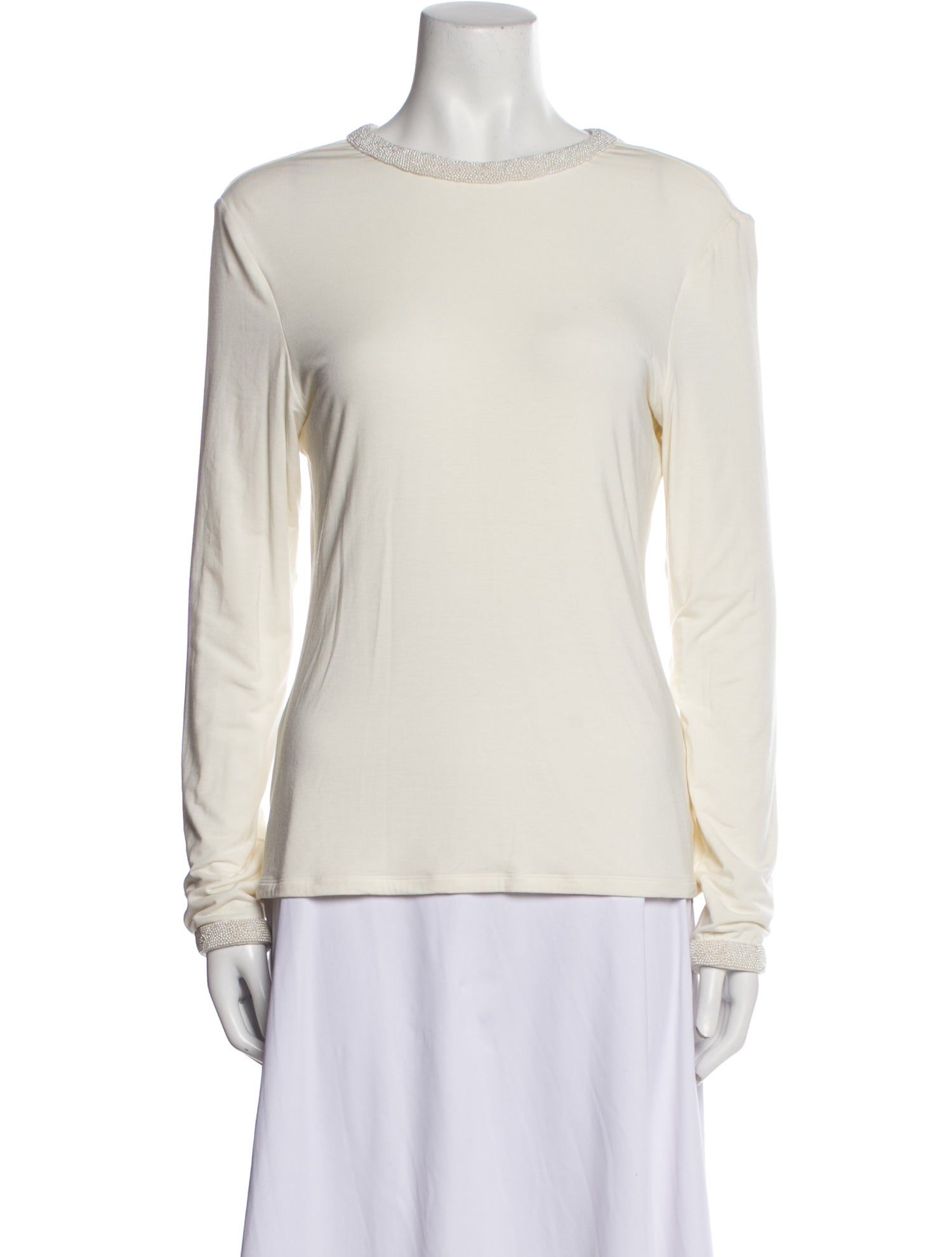 Brandon Maxwell Bateau Neckline Long Sleeve Top