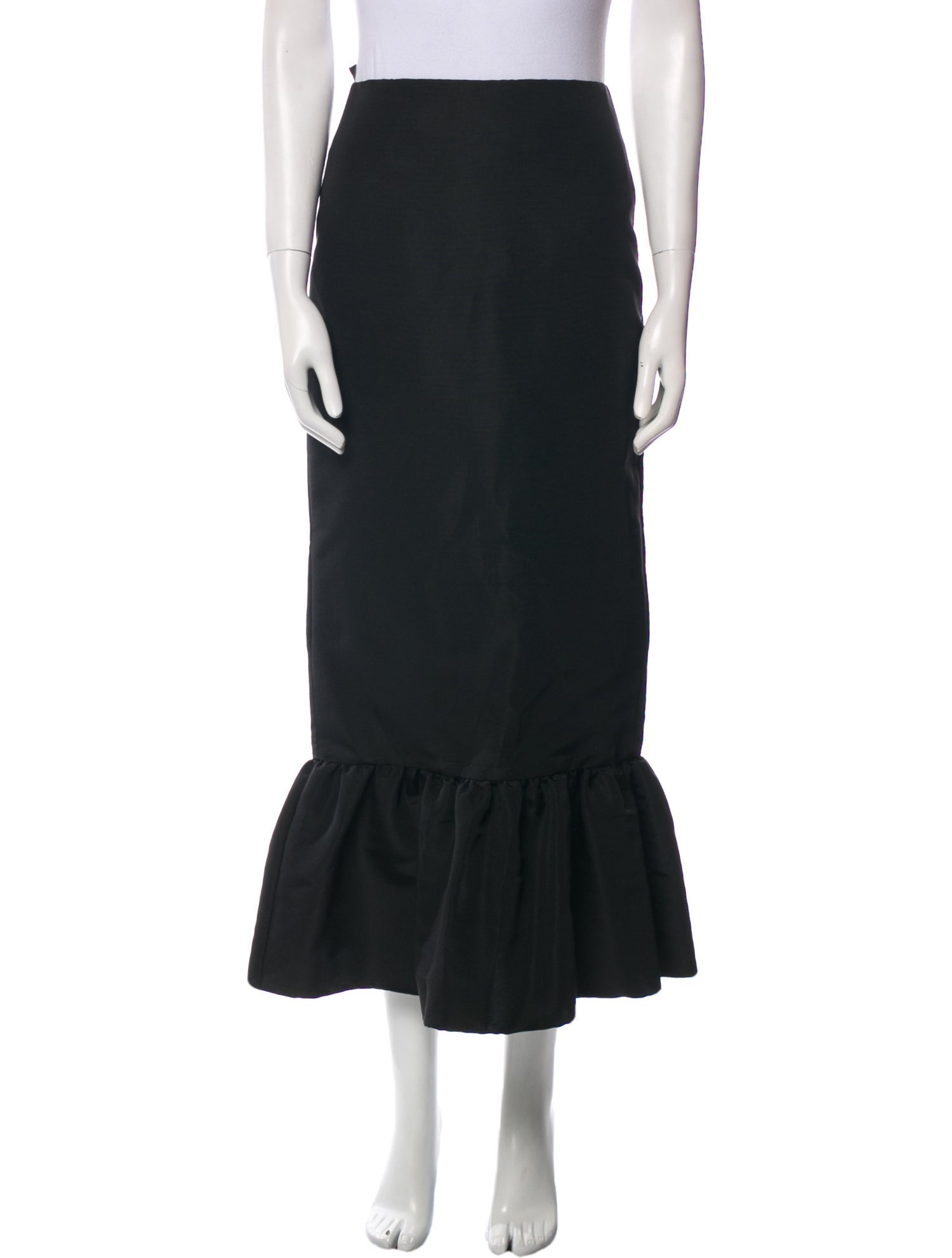 Brandon Maxwell Silk Midi Length Skirt