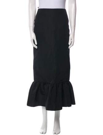 Brandon Maxwell Silk Midi Length Skirt