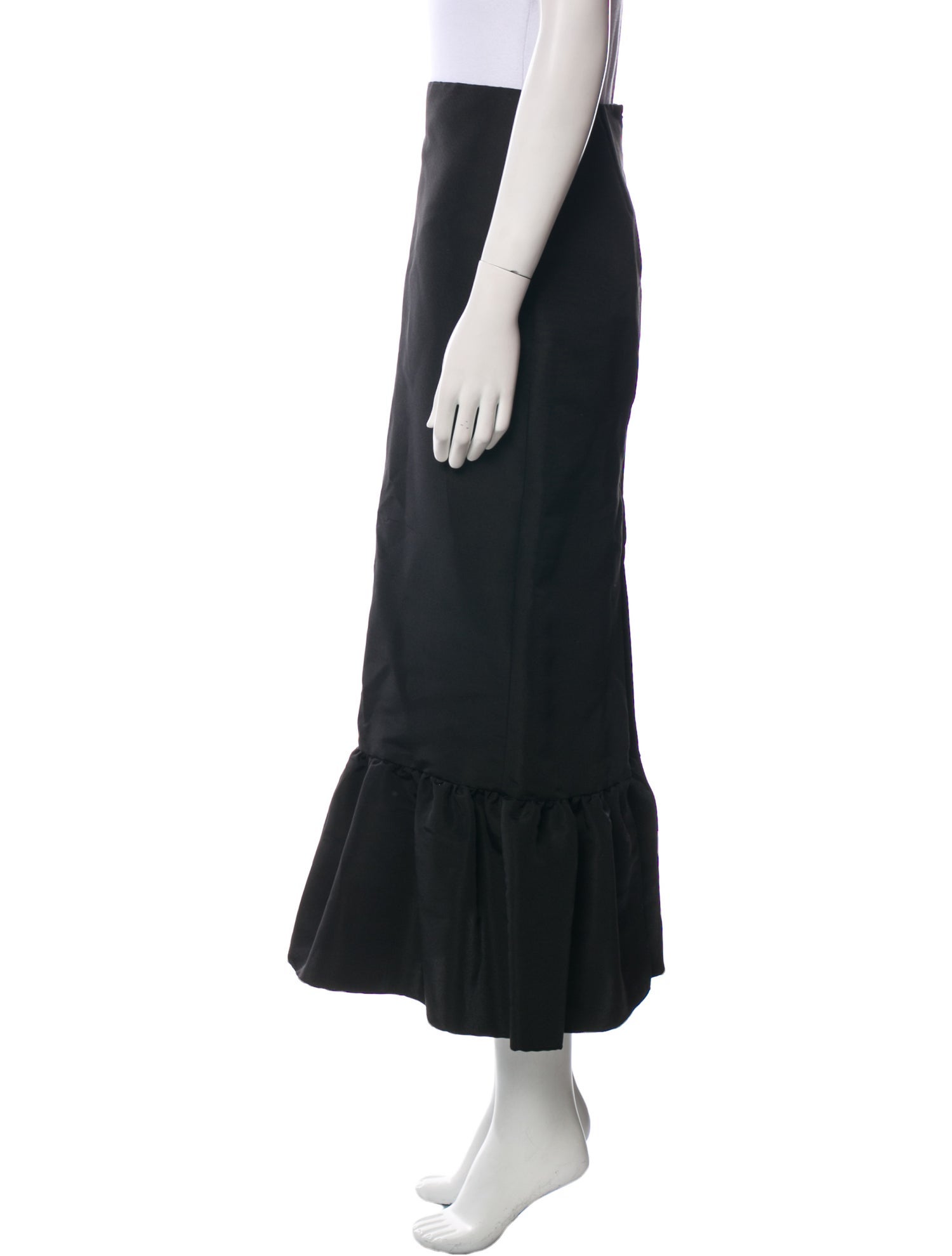 Brandon Maxwell Silk Midi Length Skirt