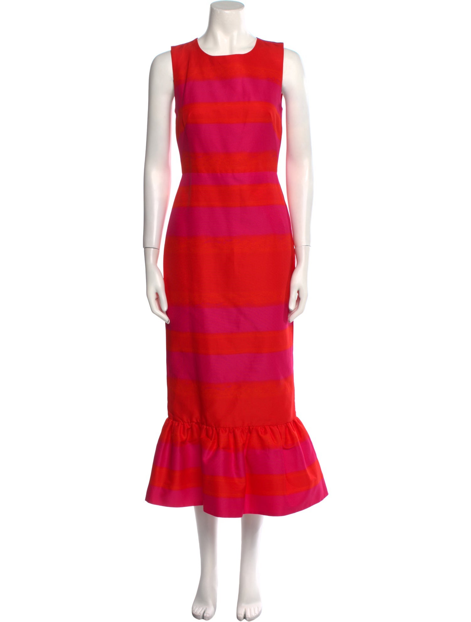 Brandon Maxwell Striped Long Dress