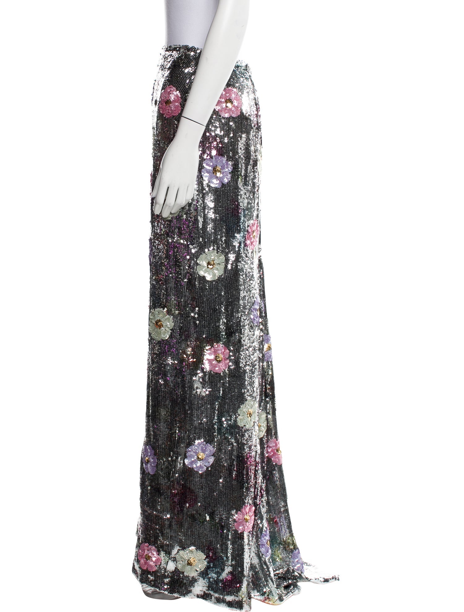 Brandon Maxwell Sequin Embellishments Long Skirt