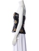 Brandon Maxwell Patterned Strapless Crop Top
