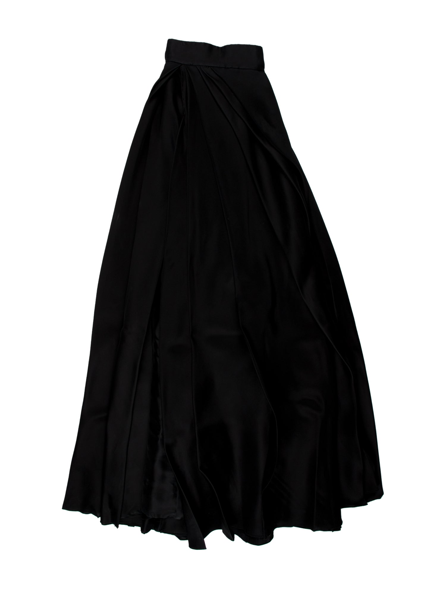 Brandon Maxwell Pleated Accents Long Skirt