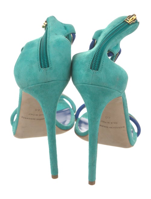 Brandon Maxwell Suede Leather Trim Embellishment Sandals