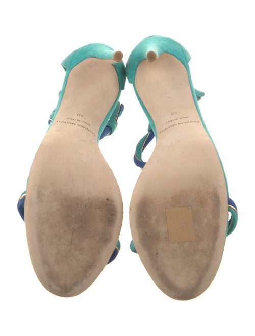 Brandon Maxwell Suede Leather Trim Embellishment Sandals