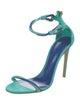 Brandon Maxwell Suede Leather Trim Embellishment Sandals