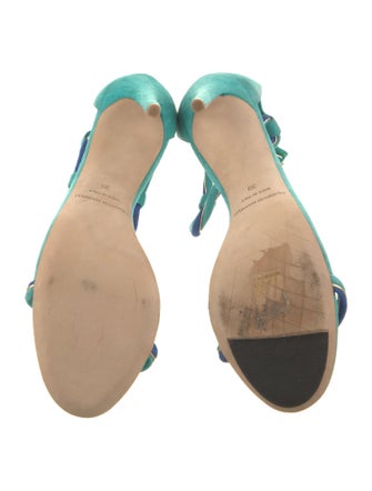 Brandon Maxwell Suede Leather Trim Embellishment Sandals