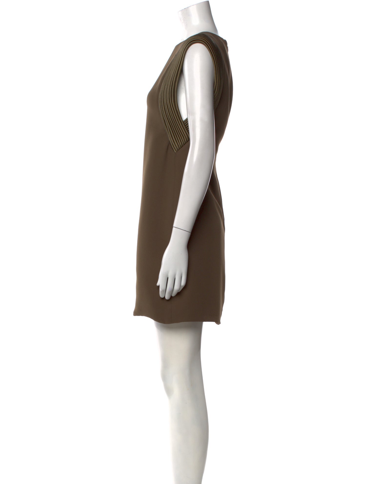 Brandon Maxwell Crew Neck Mini Dress