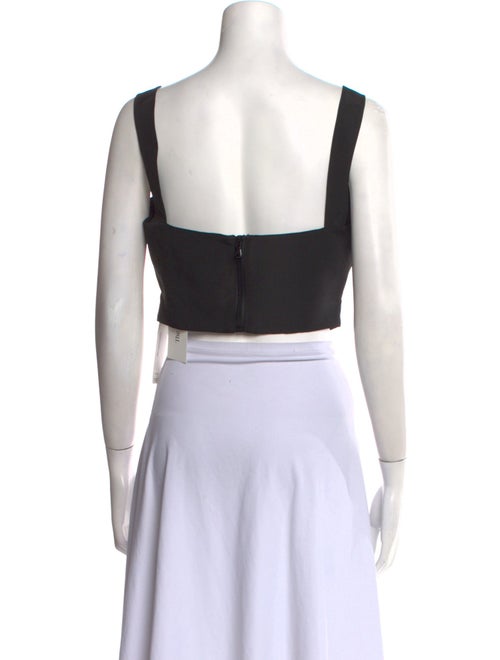 Brandon Maxwell Silk Square Neckline Crop Top