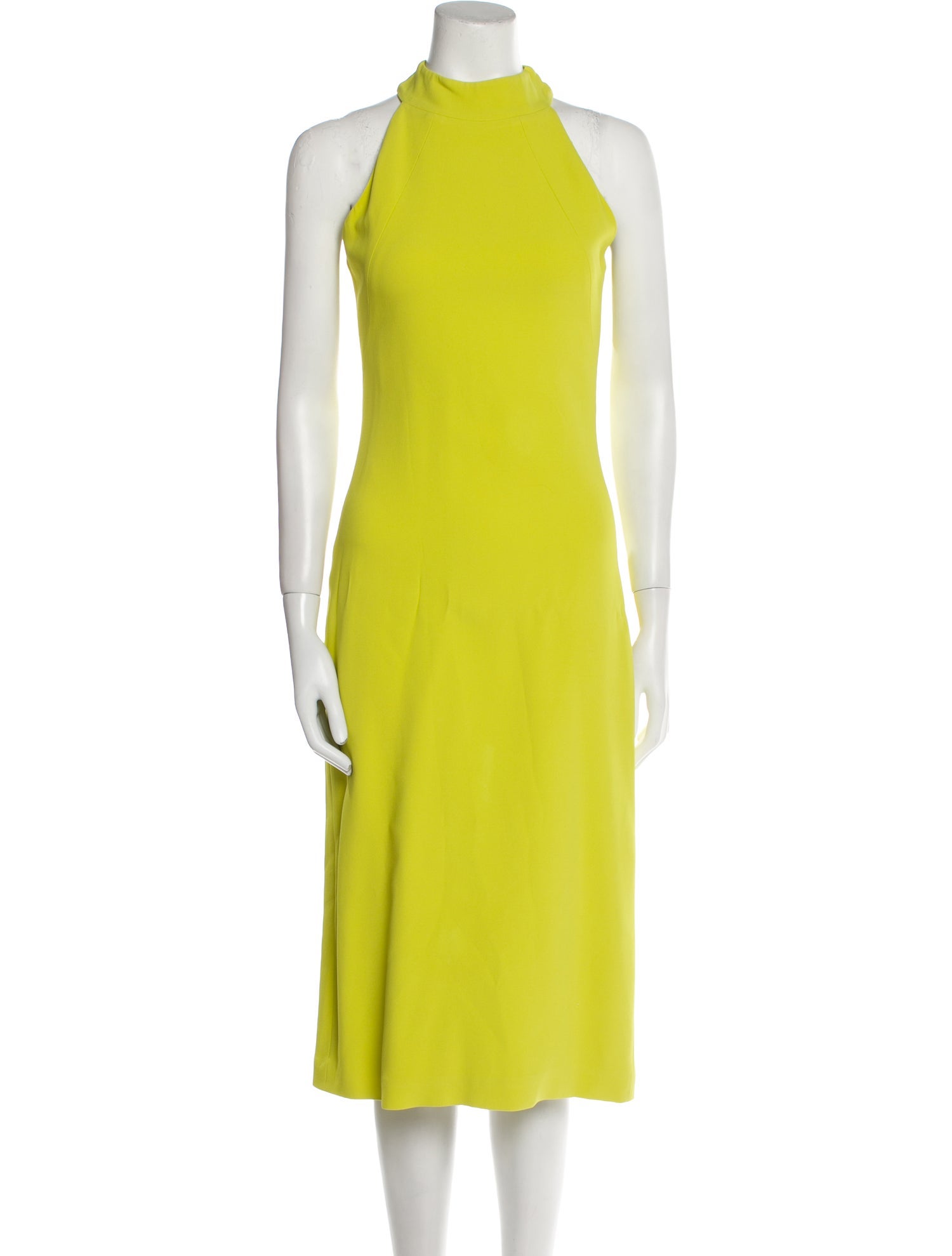 Brandon Maxwell Mock Neck Midi Length Dress